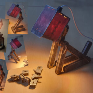 Dog desk lamp, Creative Wooden table lamp, wooden constructor, Laser cut vector files, glowforge plan
