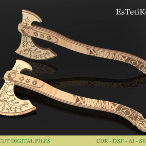Laser Cut File Viking Axe, Battle Hatchet Template, Cosplay Design