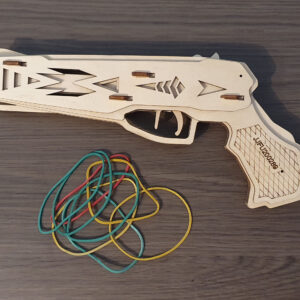 Rubber band gun cosmo style and targets. Laser cut files
