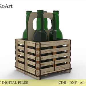 Beer Lover's Dream: Laser Cut Bottle Holder (4 Bottle Capacity) - Digital Files