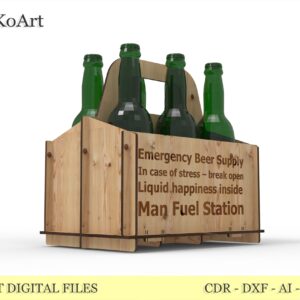 Beer Lover's Dream: Laser Cut Beer Bottle Holder (6 Bottle Capacity) - Digital Files