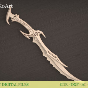 Digital Files Wooden Sword, Skyrim Weapon, Cosplay. Laser cut files