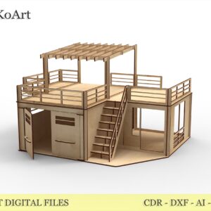Laser Cut Files for Wooden garage kit 1/12 scale (4mm) and 1/6 scale (9mm) car parking