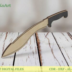 Wooden Toy Knife Kukri, wooden kukri machete. Laser cut files