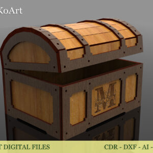 Magic Treasure Chest, woden gift box SVG, laser cut files, Gift box, Digital product cdr/dxf/svg/ai/pdf