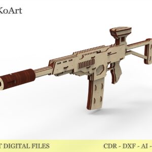 Rubber band gun like AK, 2nd from 4 and targets. Laser cut files