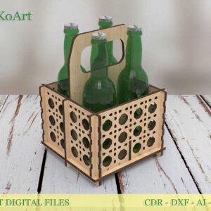Beer Lover's Dream: Laser Cut Bottle Holder v2.0 (4 Bottle Capacity) - Digital Files