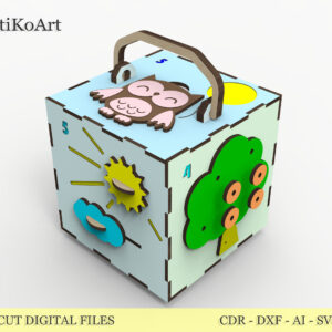 Toys Busy Cube Pattern - Laser Cut File for Creative Makers, DIY busy cube