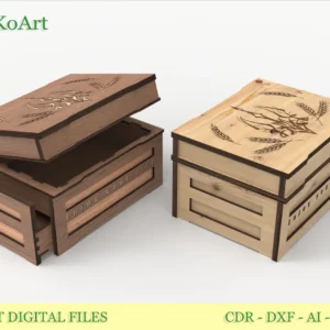 Casket, secret box 3 svg, tarot box with a secret, jewelry box, laser cut files, Digital product