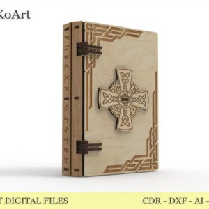 Celtic-Inspired Wooden Book Box Design, 2 sizes, Gift Box Laser Cut Files for DIY Crafts