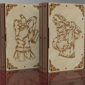 Laser cut Slider Wooden Book Box, Orcs Engraving gift box, Laser Cut Files