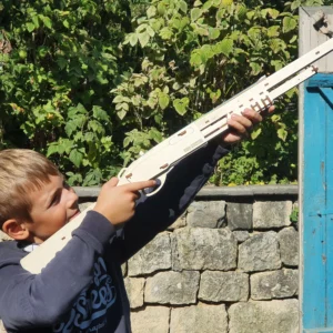 Wooden Toy Rubber band shotgun T4P8872 and targets. Laser cut files
