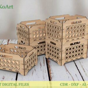 Wooden storage box 02 svg, 2 sizes, keepsake box, organizer, Glowforge laser cut file