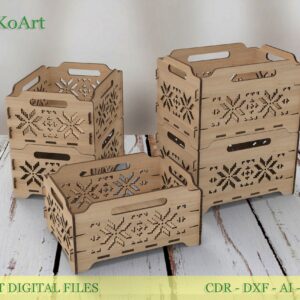 Wooden storage box svg, 2 sizes, keepsake box, organizer, Glowforge laser cut file