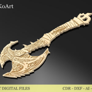 Wooden battle axe Toy hatchet. Laser cut files