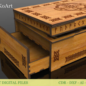 Casket, secret box, tarot box with a secret, jewelry box, 2 variants, celtic ornament, laser cut files