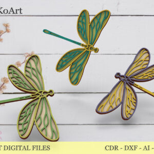 Butterfly and Dragonfly Home Decor, Layered butterfly, wall decor. Laser cut files. Digital product