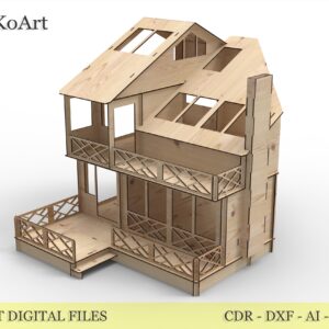 Doll house kit townhouse 1/12 scale wooden dollhouse kit file cdr / dxf / ai / pdf / svg