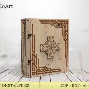 Laser Cut Wooden Book Box, Gift Box Digital Download for DIY Crafts