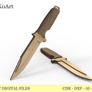 Laser Cut Wooden Toy EDC Knife Template 014: DIY Digital Downloads