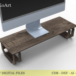 Wooden Desk Organizer Riser Shelf Monitor Stand - Elevate Your Workspace: Cut File Download