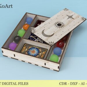 Tarot Card Box Laser Cut Files – Witchy Gift Box, Digital Download