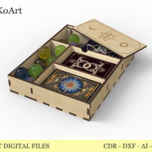 Laser Cut Tarot Card Deck Box for 3 sets: Wooden Keepsake Box (Digital Download)
