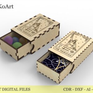 Laser Cut Tarot Card Box: Mystical Wood Deck Holder (Digital Download)