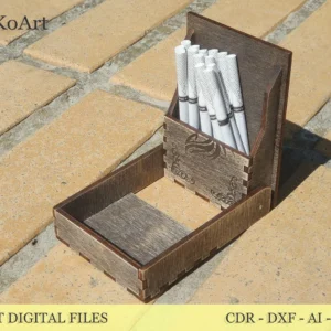 Laser Cut Wooden Box Cigarette Case (Digital Product)