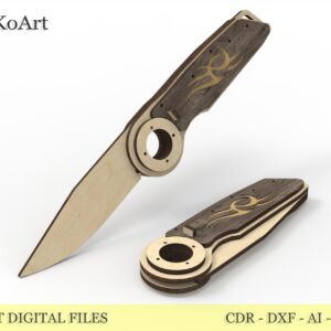 Laser Cut Files for Wood Folding Pocket Knife v3.0 - DIY Template (Digital Downloads)