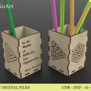 Laser Cut Files – Pencil Holder 01 / Keepsake Box / Desk Organizer - Digital download